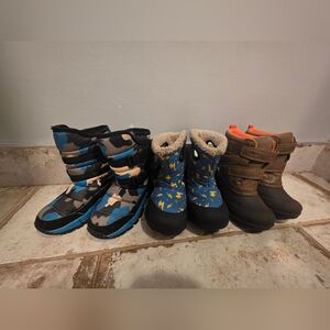 Kids Blue Camouflage Winter Boots - Unbranded